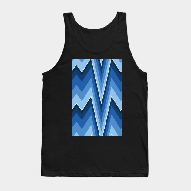Bargello flame stitch prongs blue Tank Top by colorofmagic